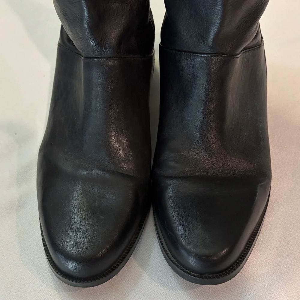 Elegant Black Leather Over the Knee Boots size 10 Nice Boots!